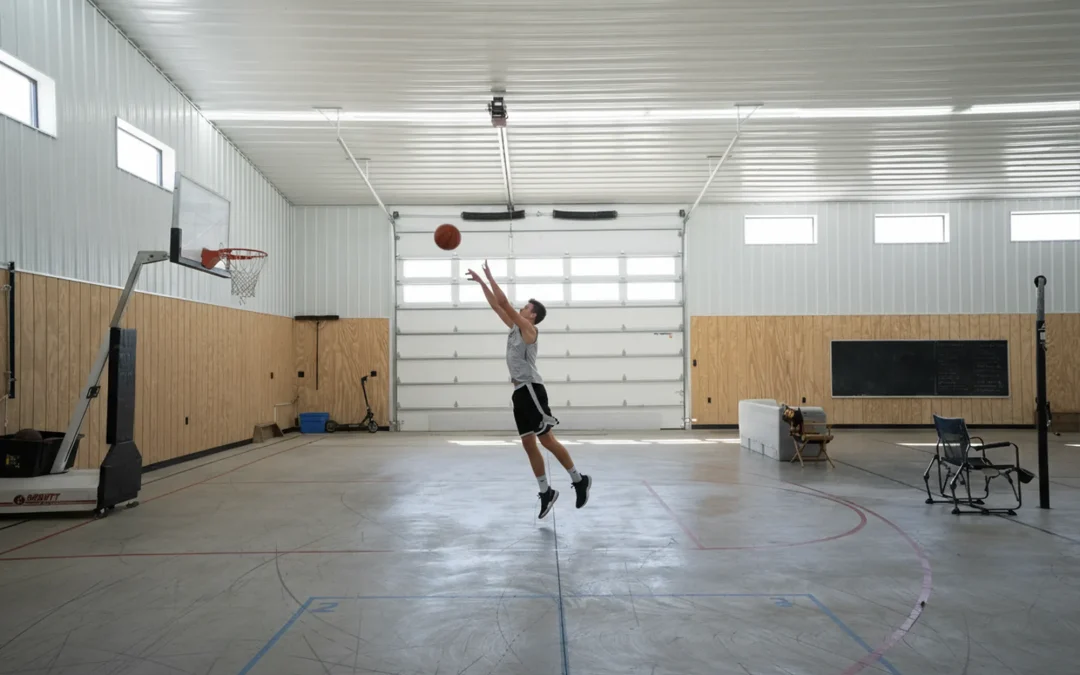 BlufftonBanner interior post-frame building