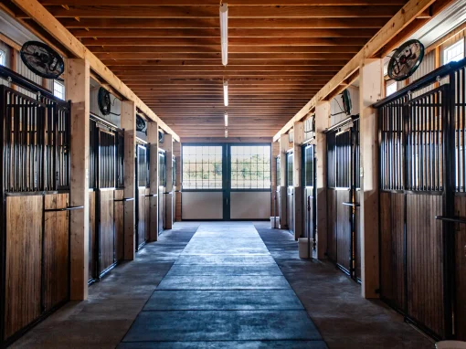 HorseStables_Interior equestrian post-frame building
