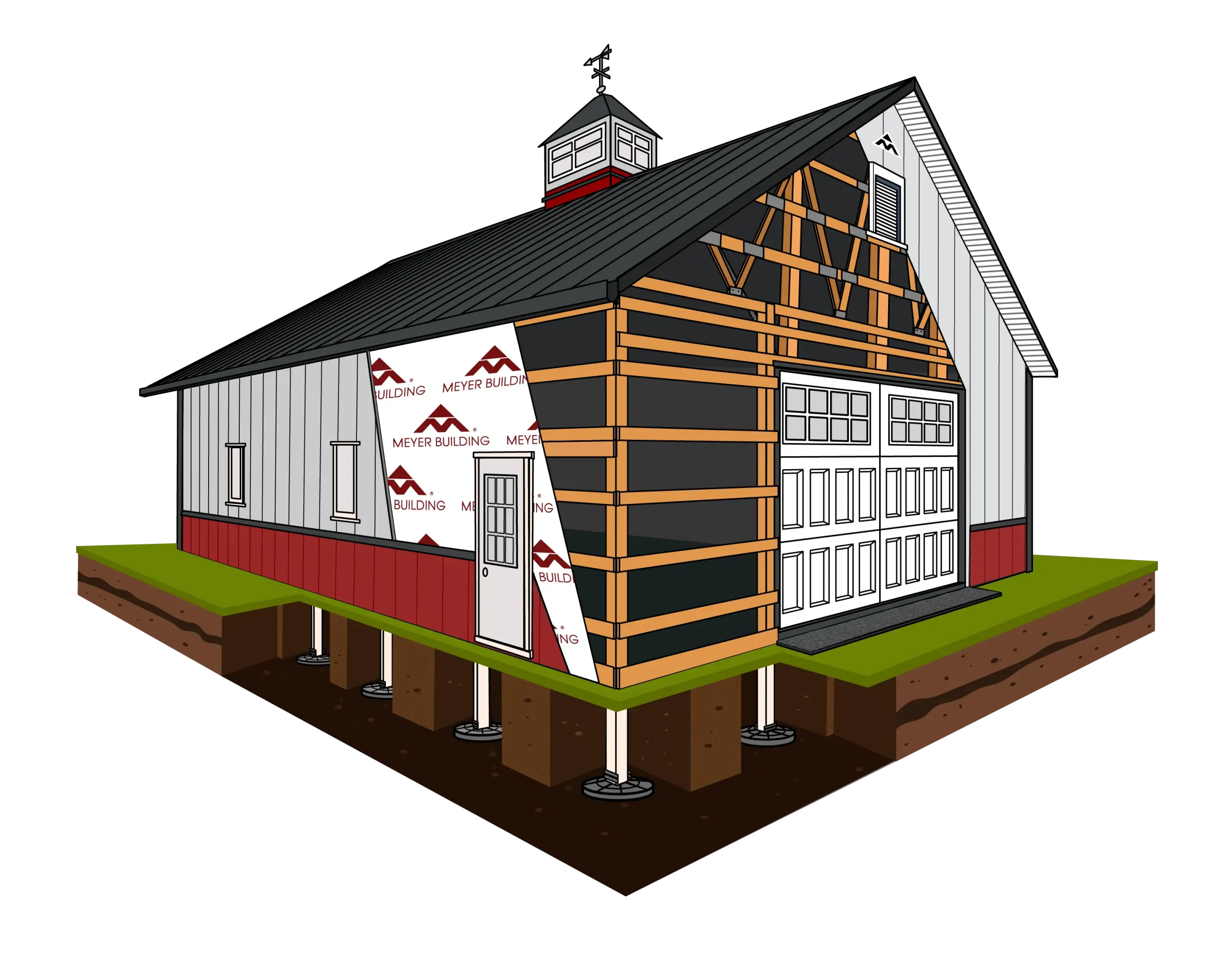 Post-Frame Building Illustration