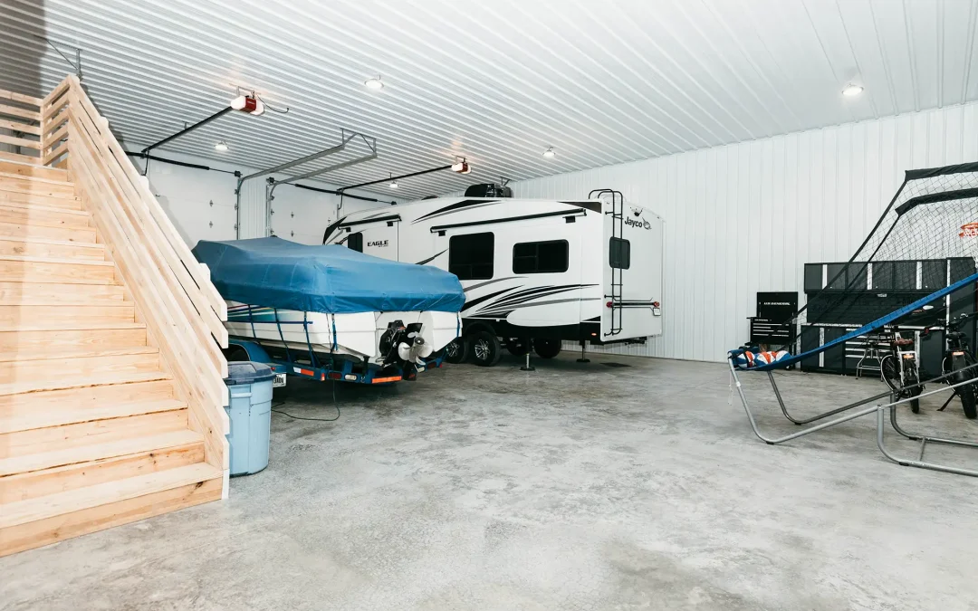 Accessory and Storage pole-frame building interior
