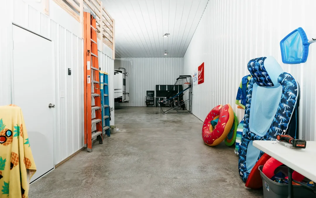 Accessory and Storage pole-frame building interior