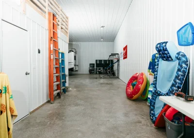 Accessory and Storage pole-frame building interior