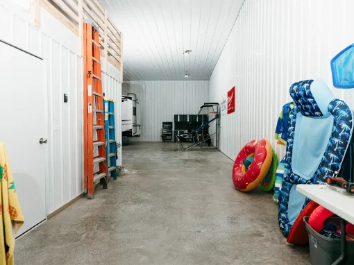 Residential Accessory Storage Accessory and Storage pole-frame building interior