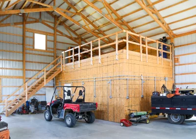 Accessory and Storage pole-frame building interior