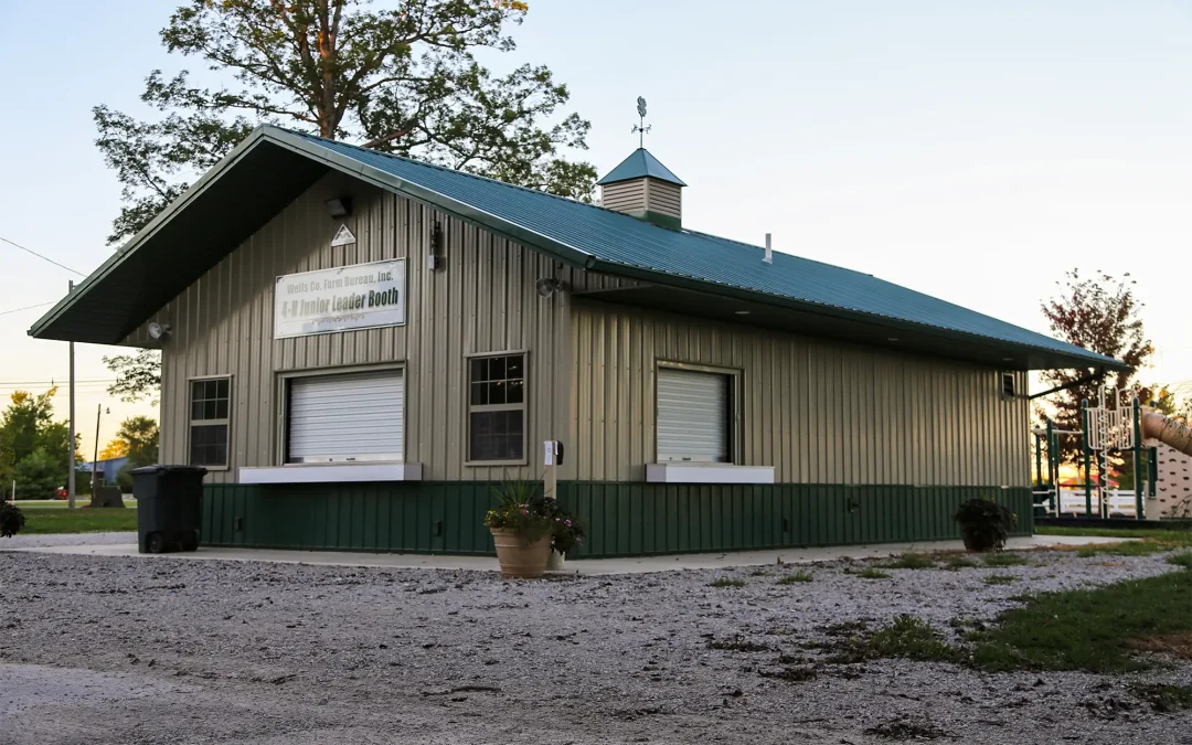 Post-frame community building exterior