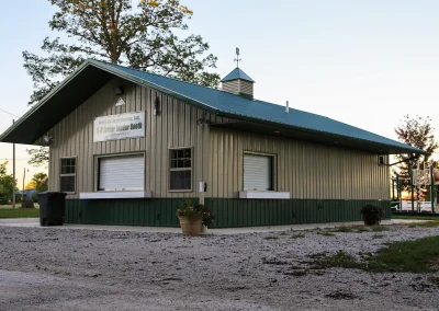 Post-frame community building exterior