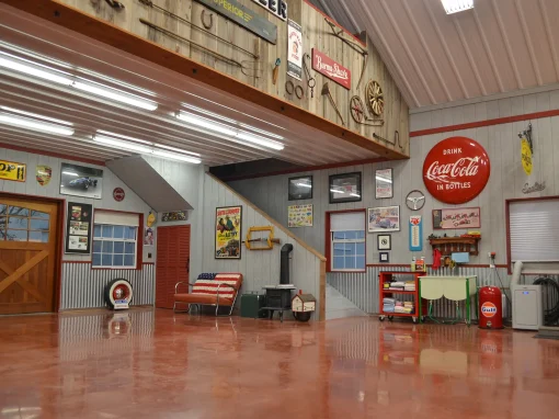 Residential Hobby Storage Hobby and Storage post-frame building interior
