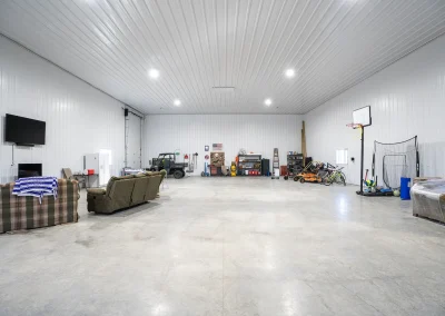 Recreation and entertainment post-frame building interior