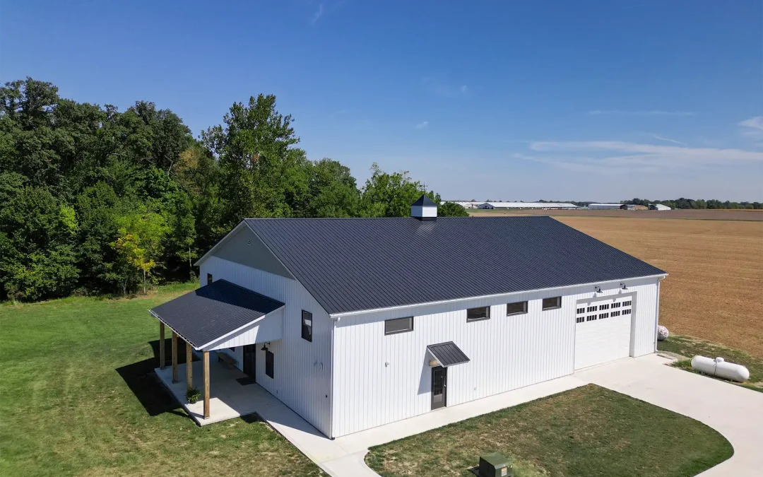 Residential post-frame building exterior