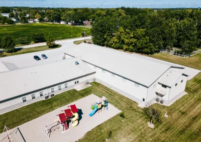 Aerial Post-frame School Building