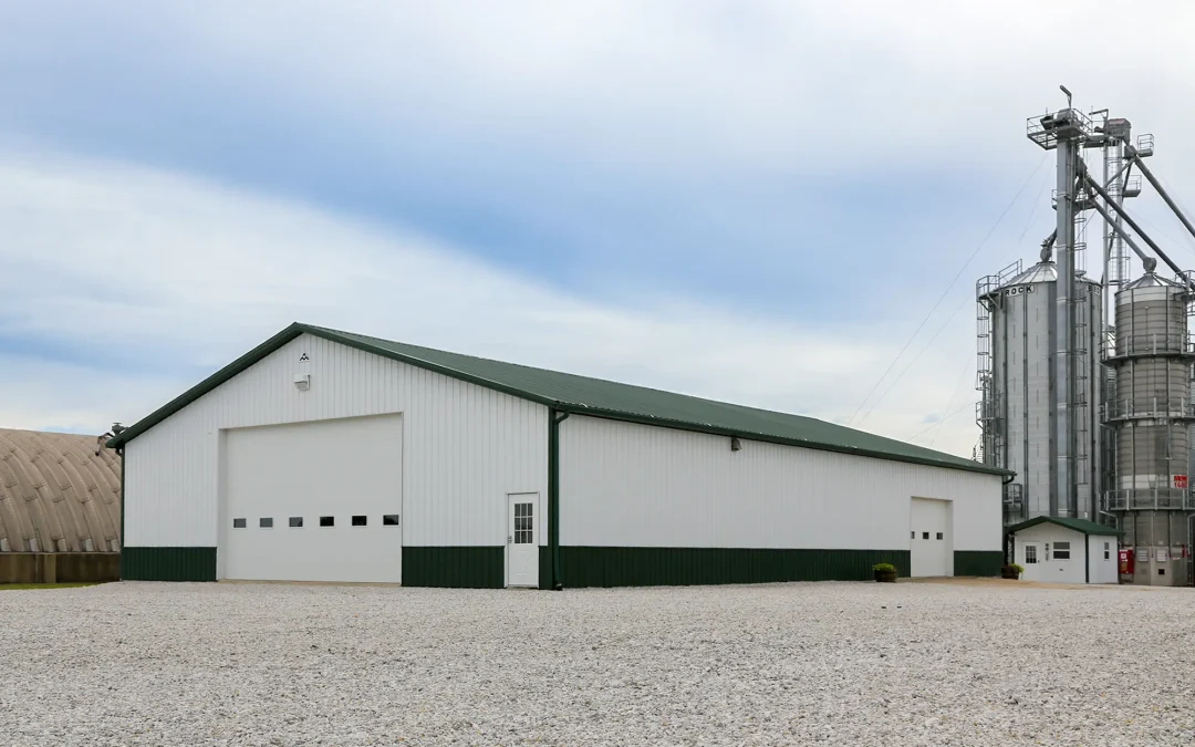 Exterior post-frame agriculture building in Marion, Indiana