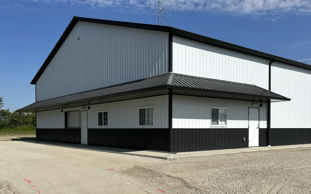 Marion_Community Exterior of post-frame community building in Marion, Indiana