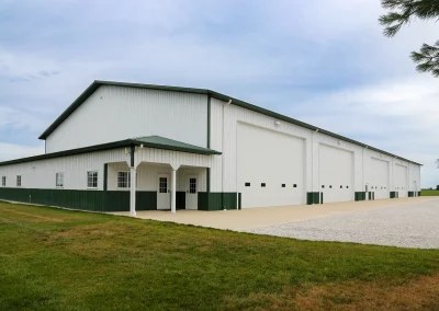Exterior residential post-frame building in Marion, Indiana