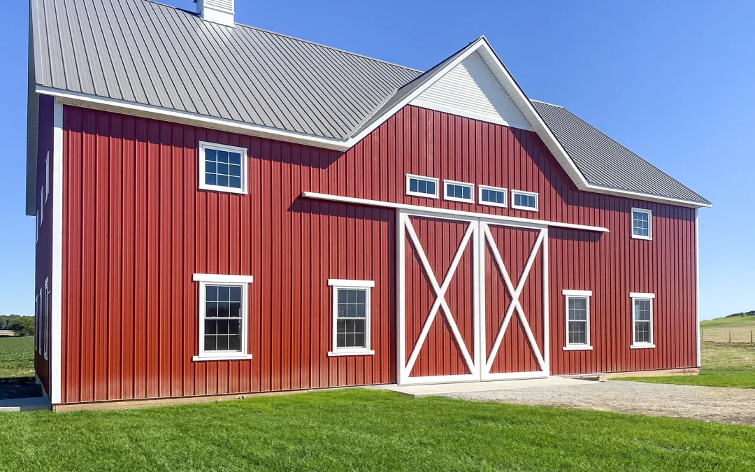 Muncie_Residential Residential post-frame building exterior in Muncie, Indiana