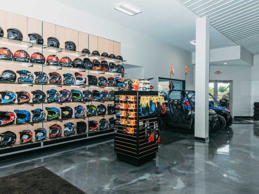 Fear-Powersports-showroom Commercial post-frame building interior
