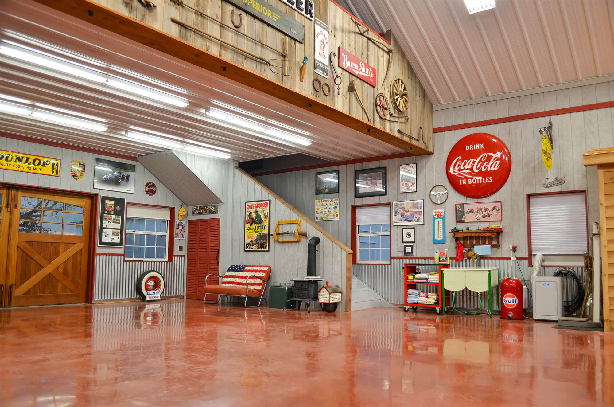 post-frame workshop loft and mezzanine