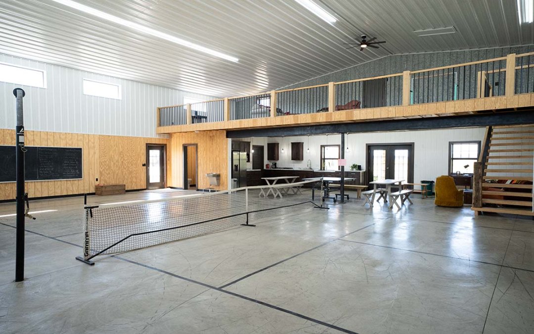 ResidentialRecreationBuilding_Image-3 post-frame residential recreation building with pickleball court