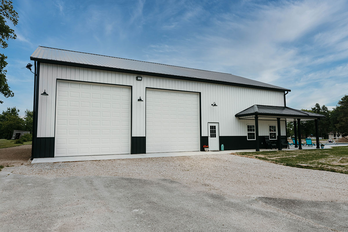 pool house building overhead doors
