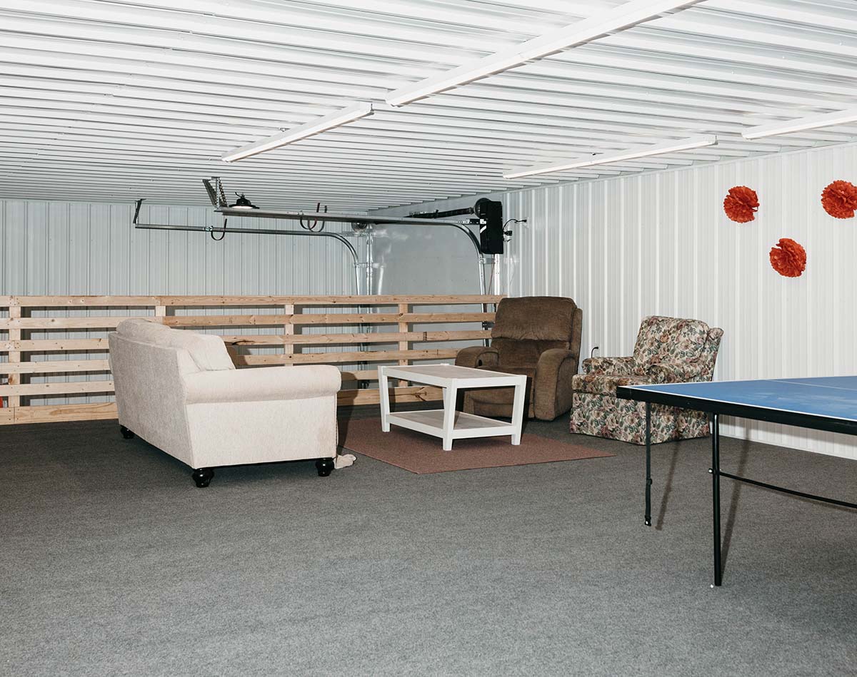 post-frame pool house building interior