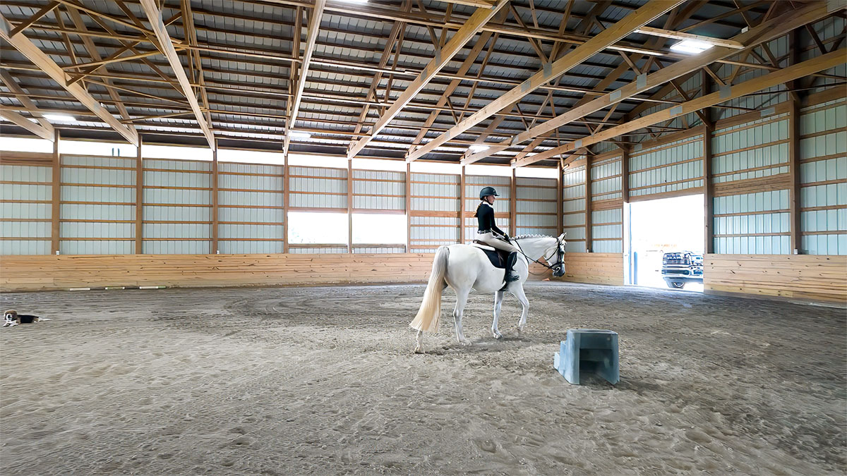 post-frame horse riding arenas